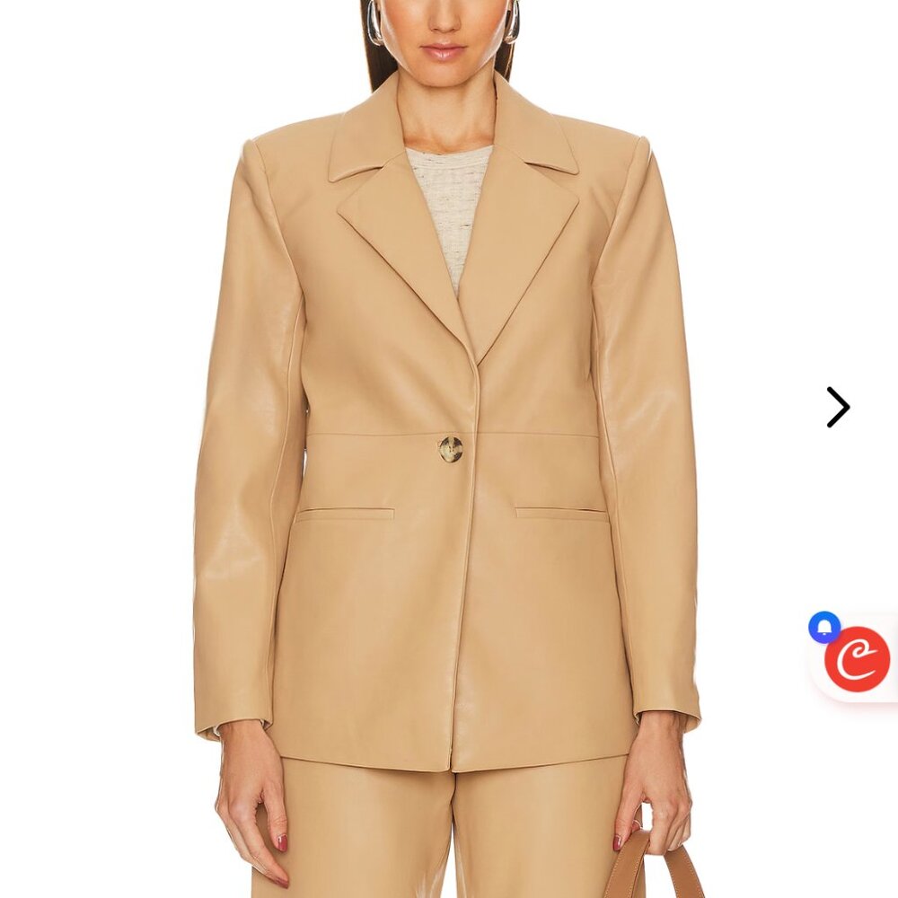 Song of Style - Beige faux leather blazer